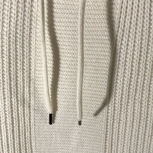 36-3 BERSHKA white drawstring cowl neck knit pullover sweater M - Picture 4 of 8